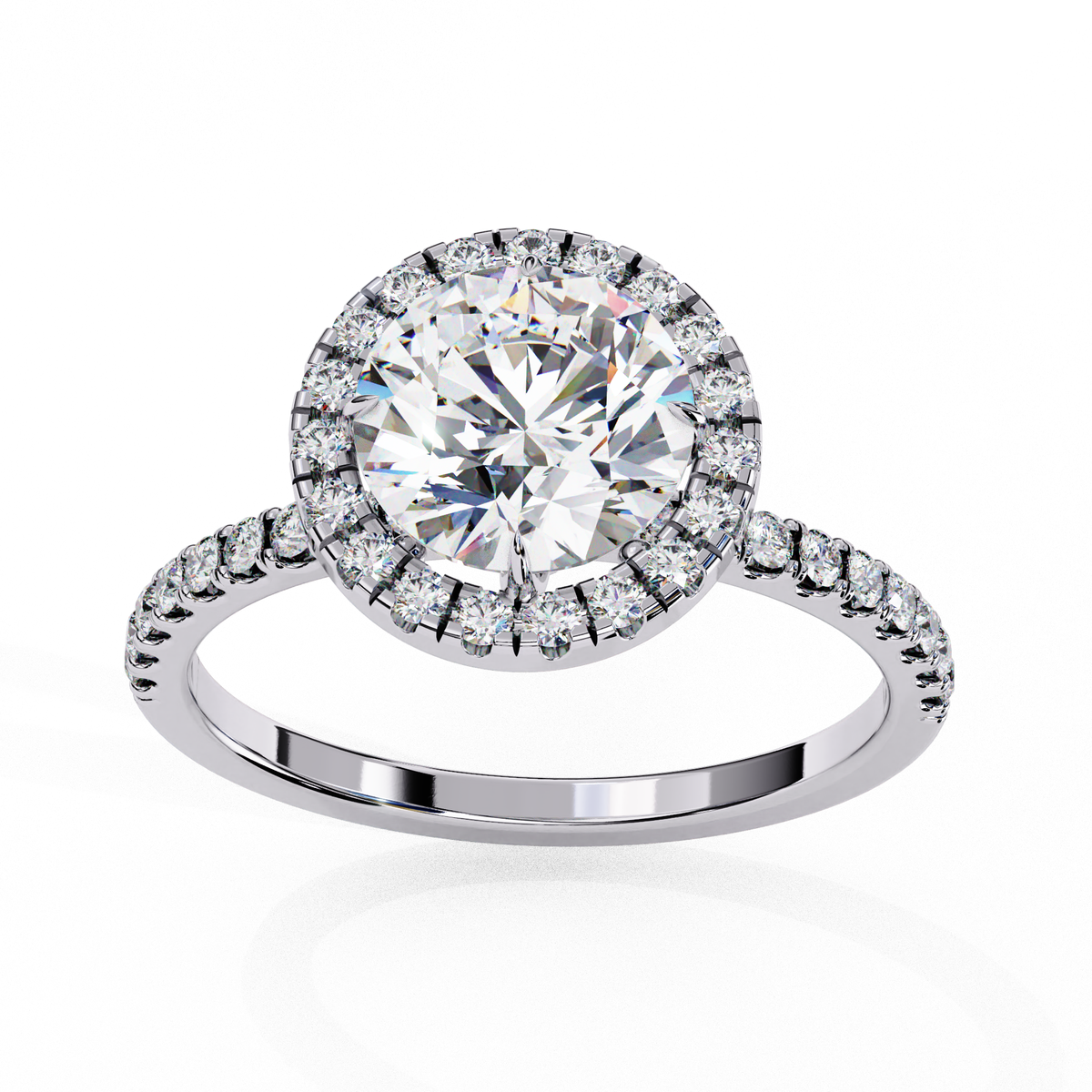 Round Cut 1.87 Ct Lab Grown  Diamond and 14k Antique Stackable Dainty Promise Ring - HIGHCARAT DIAMONDS