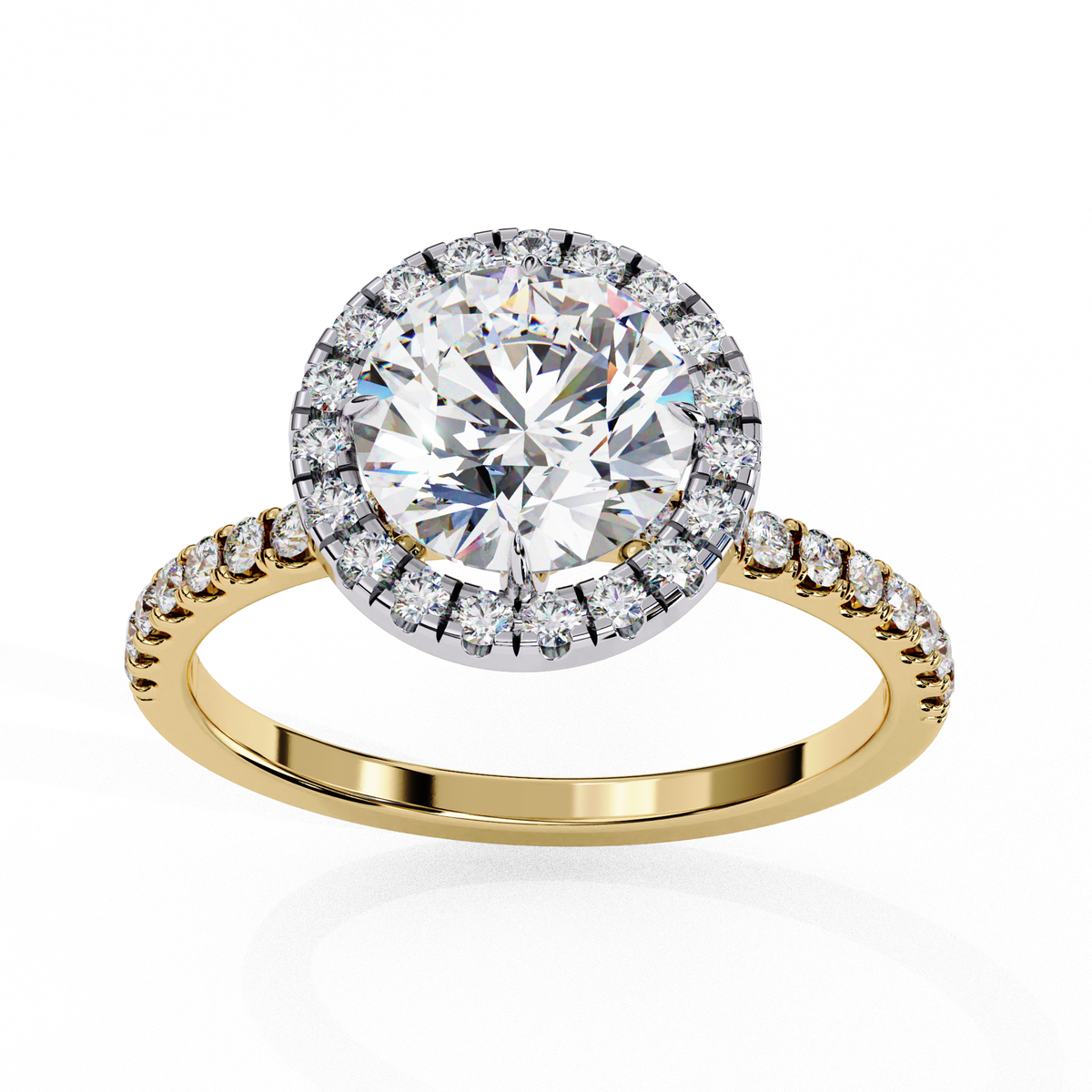 Round Cut 1.87 Ct Lab Grown  Diamond and 14k Antique Stackable Dainty Promise Ring - HIGHCARAT DIAMONDS