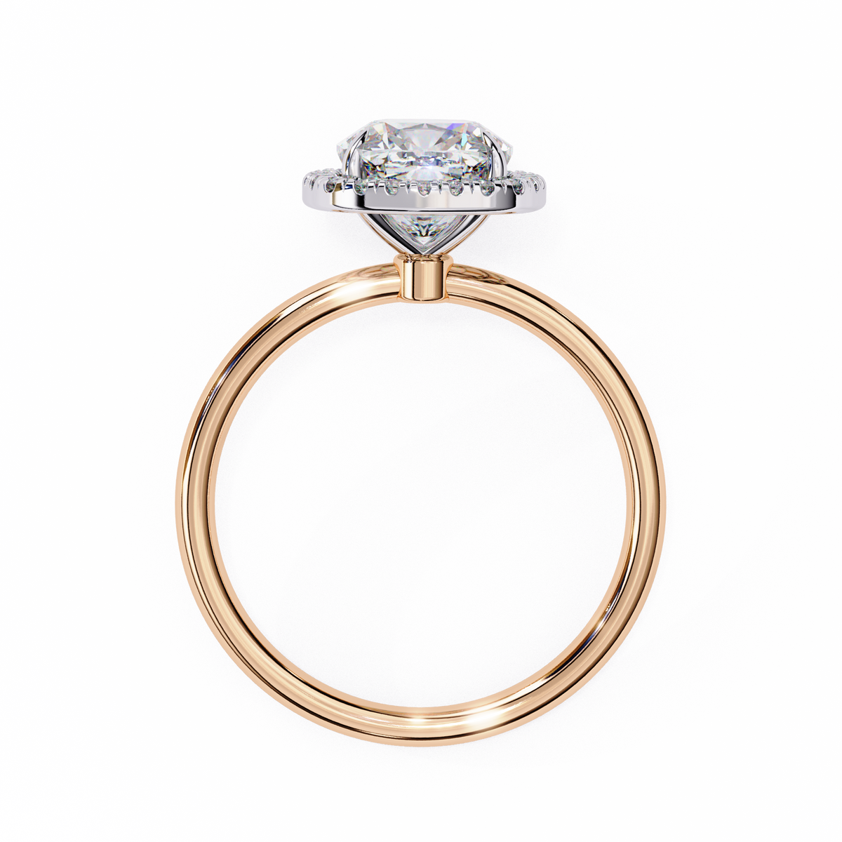 1.91 CT Cushion and Round Cut Lab grown Diamond Halo Vintage Promise Ring - HIGHCARAT DIAMONDS