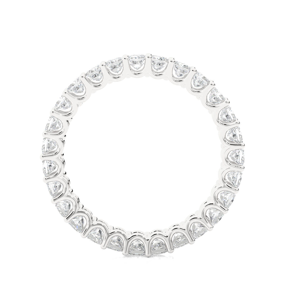 1.93 Ct Princess Cut Lab Grown Diamond 14k Solid Rose Gold Anniversary Full Eternity Band Ring For Her - HIGHCARAT DIAMONDS