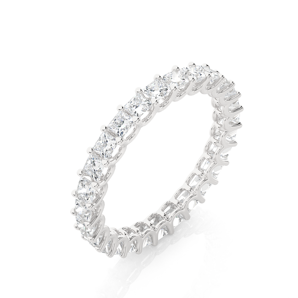 1.93 Ct Princess Cut Lab Grown Diamond 14k Solid Rose Gold Anniversary Full Eternity Band Ring For Her - HIGHCARAT DIAMONDS