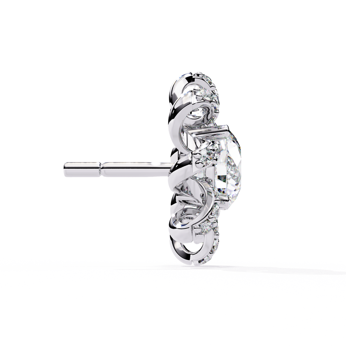 Dainty Flower Shape 1.93Ct Round Cut Lab Grown Diamond Antique Elegant Handmade Stud Earring For Women's - HIGHCARAT DIAMONDS