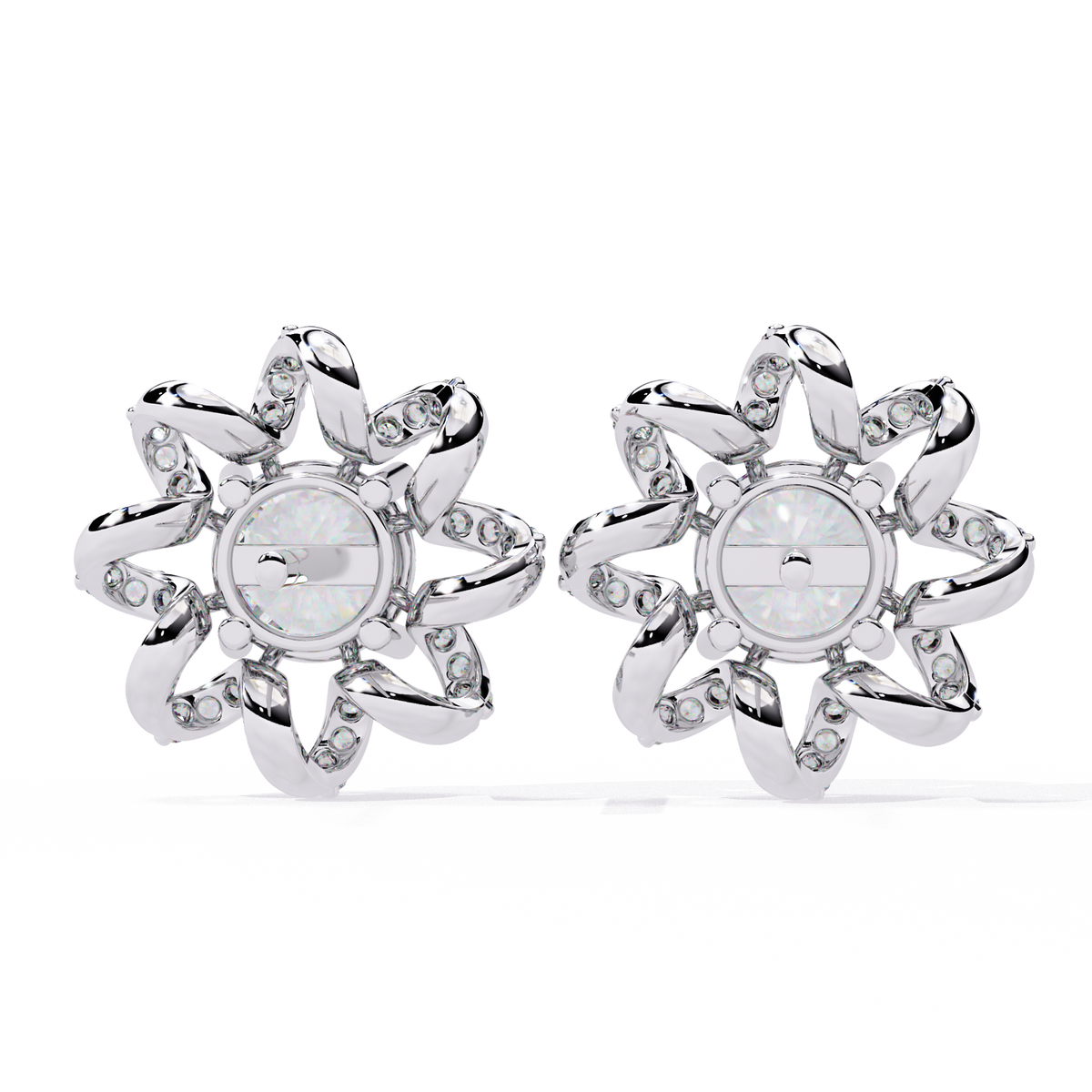 Dainty Flower Shape 1.93Ct Round Cut Lab Grown Diamond Antique Elegant Handmade Stud Earring For Women's - HIGHCARAT DIAMONDS
