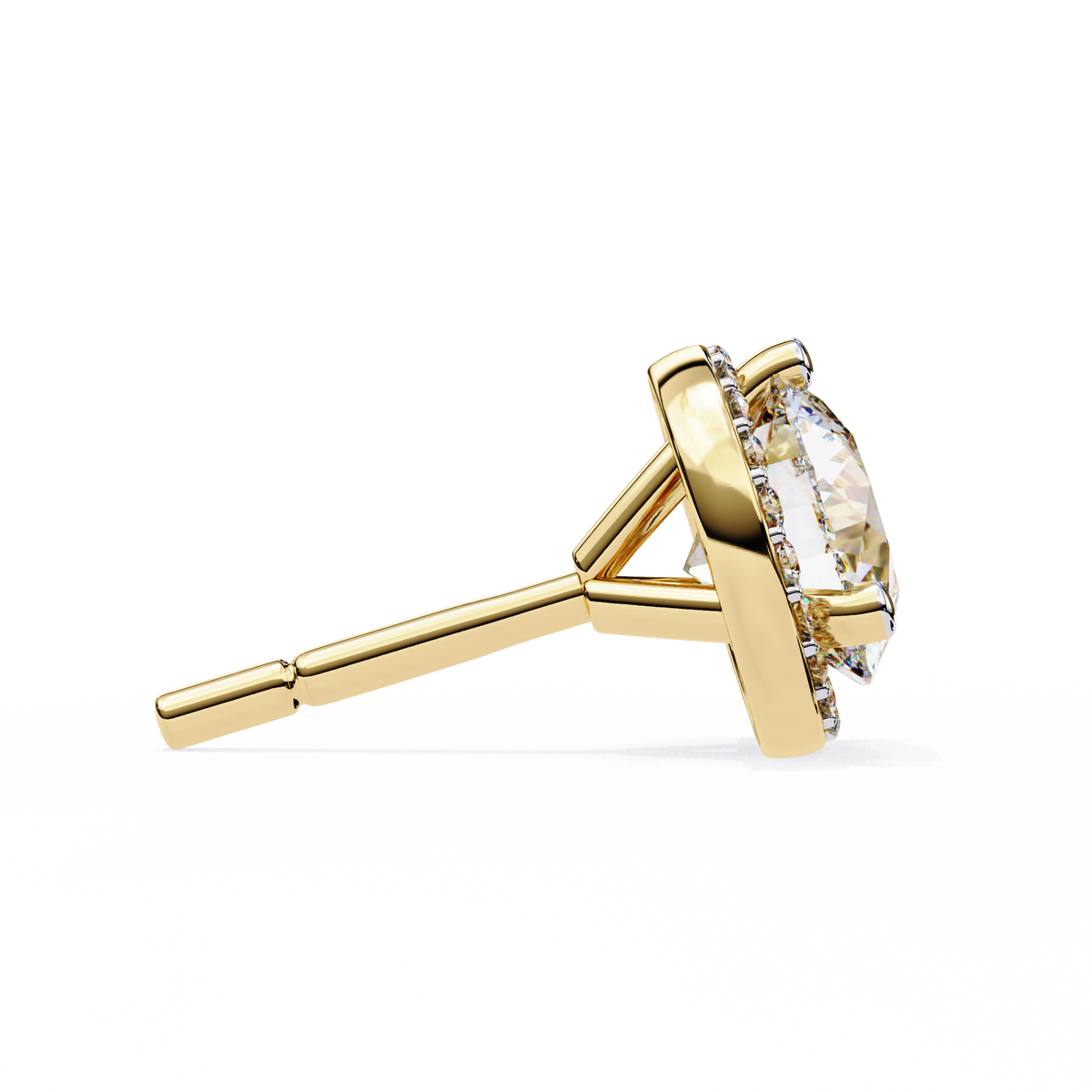1.95Ct Round Cut Diamond Halo Style Cluster Art Deco Prong Set Dainty Handcrafted Party Wear Stud Earring Gift For Her - HIGHCARAT DIAMONDS