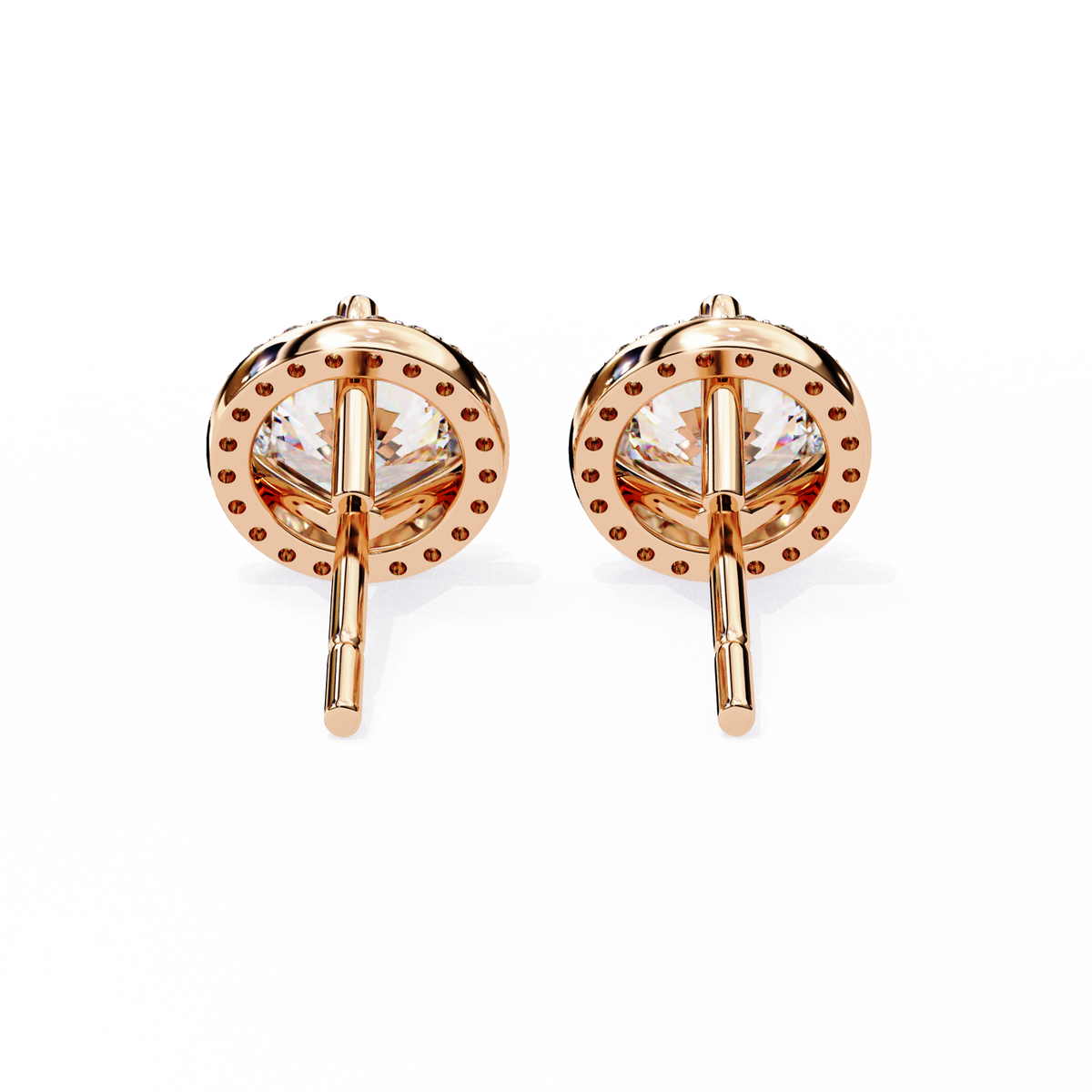 1.95Ct Round Cut Diamond Halo Style Cluster Art Deco Prong Set Dainty Handcrafted Party Wear Stud Earring Gift For Her - HIGHCARAT DIAMONDS
