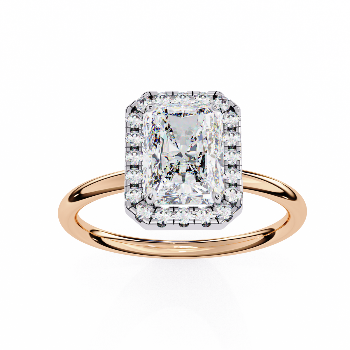 1.96 CT Elegant Radiant and Round Cut Diamond Solitaire Ring  Adjustable Design in 14K, 10K, or 18K Solid Gold, Perfect for Daily Wear - HIGHCARAT DIAMONDS