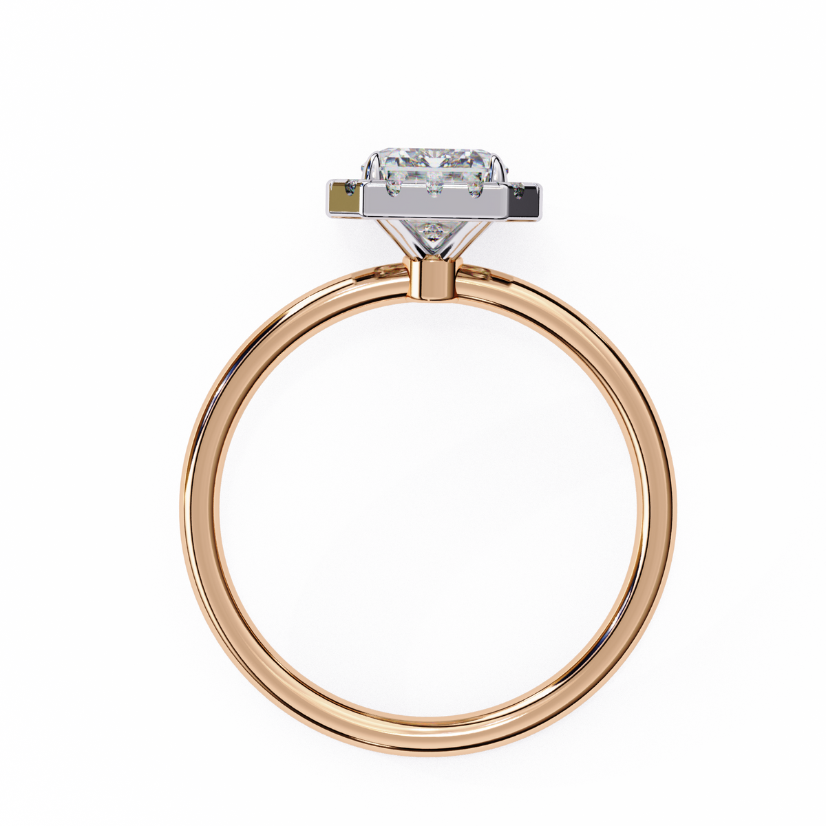 1.96 CT Elegant Radiant and Round Cut Diamond Solitaire Ring  Adjustable Design in 14K, 10K, or 18K Solid Gold, Perfect for Daily Wear - HIGHCARAT DIAMONDS