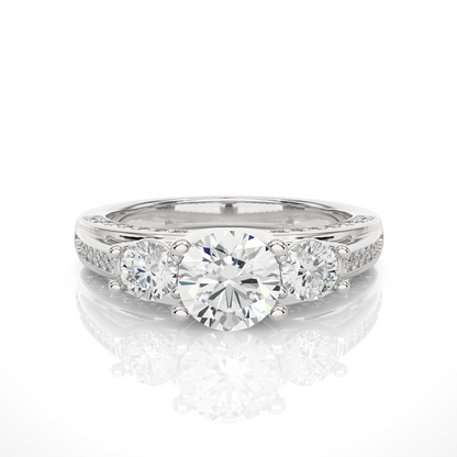 10K Solid Gold Ring, 1.98 Carat Round Cut Lab Grown Diamond Sparkling Diamond Ring  for Proposal Gift - HIGHCARAT DIAMONDS