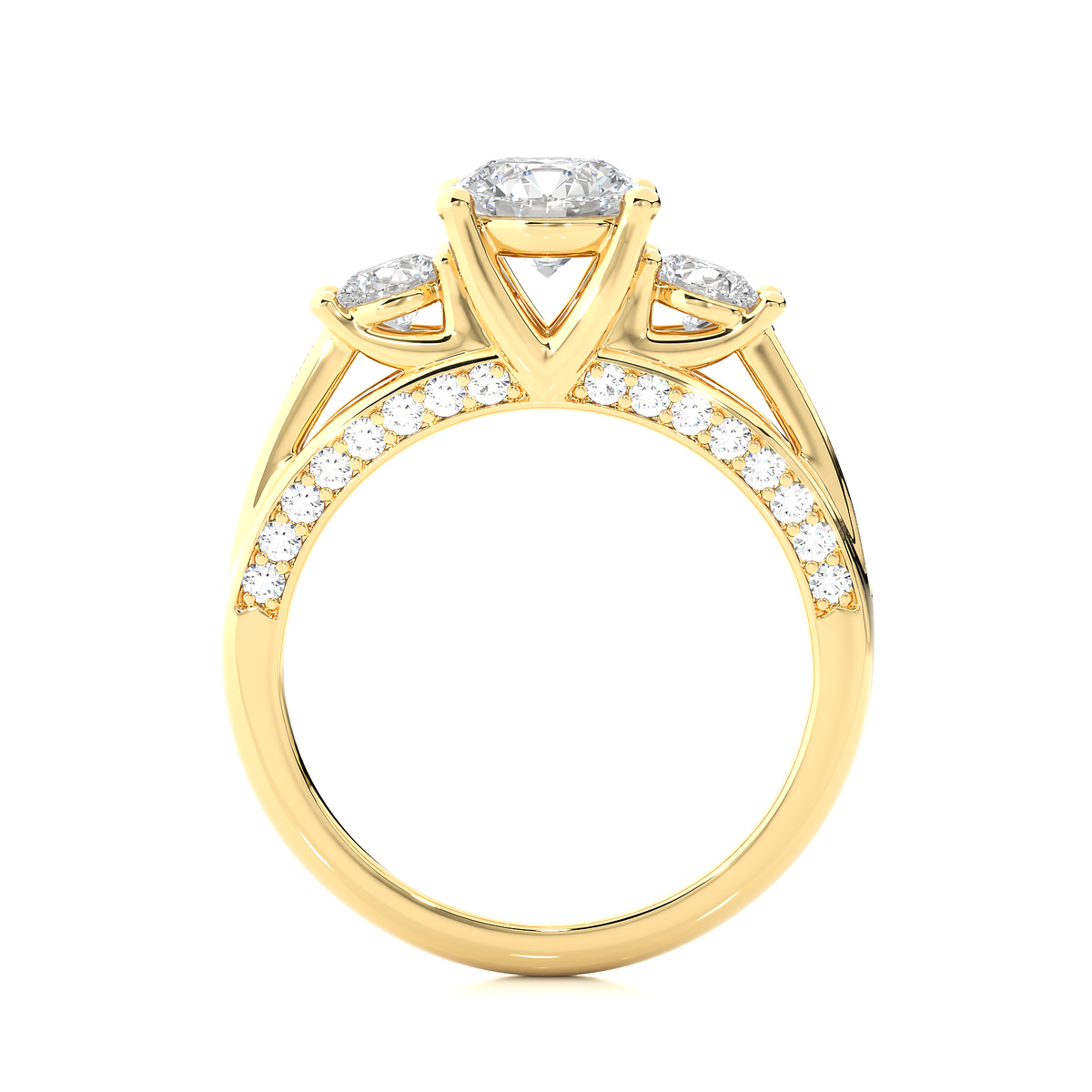 10K Solid Gold Ring, 1.98 Carat Round Cut Lab Grown Diamond Sparkling Diamond Ring  for Proposal Gift - HIGHCARAT DIAMONDS