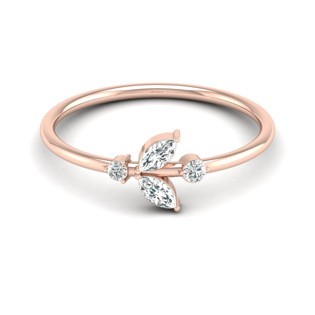 10K Gold Labgrown Diamond Marquise and Round Cut Engagement Ring Affordable Party Band - HIGHCARAT DIAMONDS