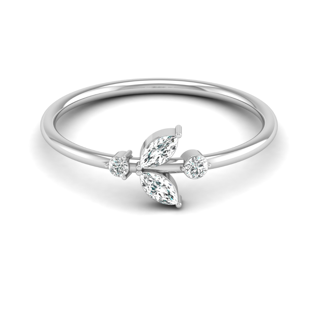 10K Gold Labgrown Diamond Marquise and Round Cut Engagement Ring Affordable Party Band - HIGHCARAT DIAMONDS