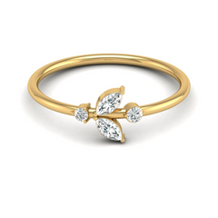 10K Gold Labgrown Diamond Marquise and Round Cut Engagement Ring Affordable Party Band - HIGHCARAT DIAMONDS