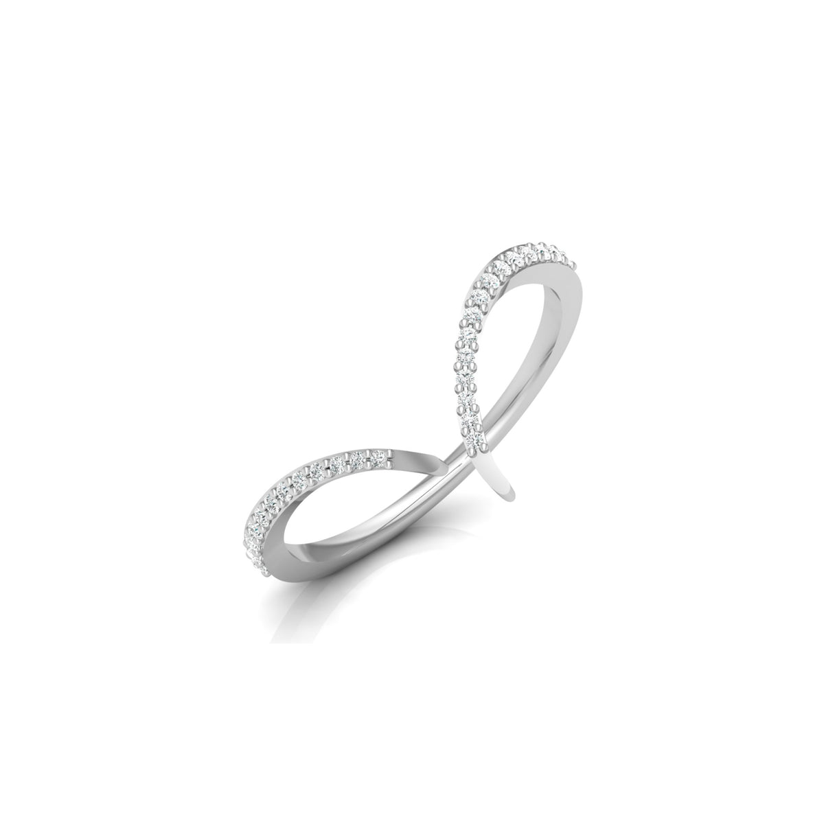 Elegant Round Open-Ended Pave Diamond Band Ring 10KT Solid Gold Minimalist Band For Women - HIGHCARAT DIAMONDS