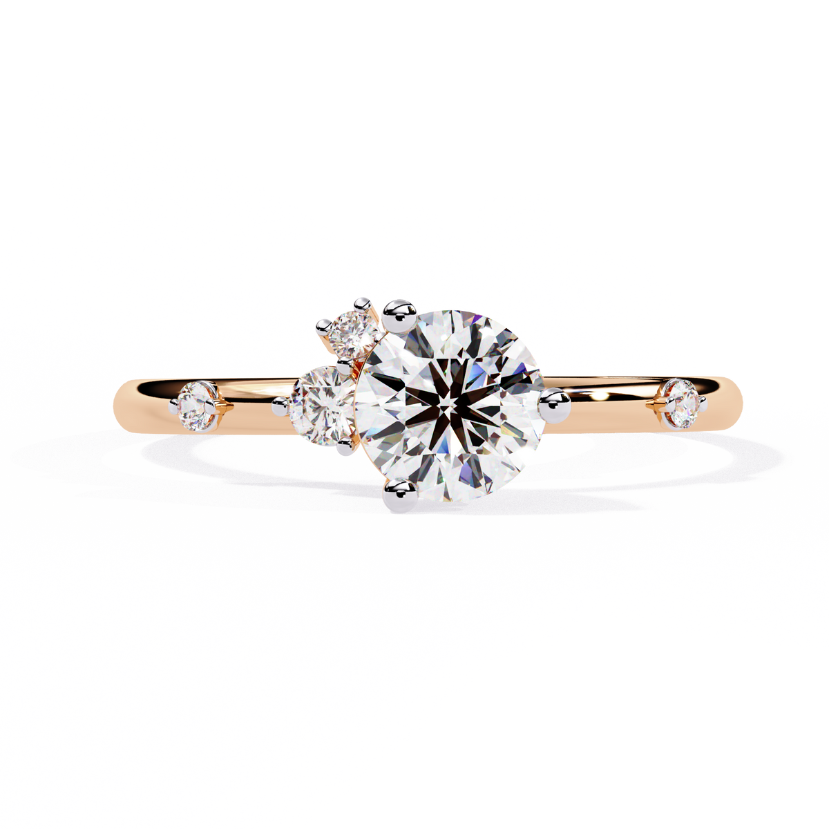 10K Solid White Gold Round Cut Diamond Solitaire Cluster Antique Daily Wear Ring For Her - HIGHCARAT DIAMONDS