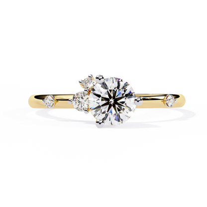 10K Solid White Gold Round Cut Diamond Solitaire Cluster Antique Daily Wear Ring For Her - HIGHCARAT DIAMONDS