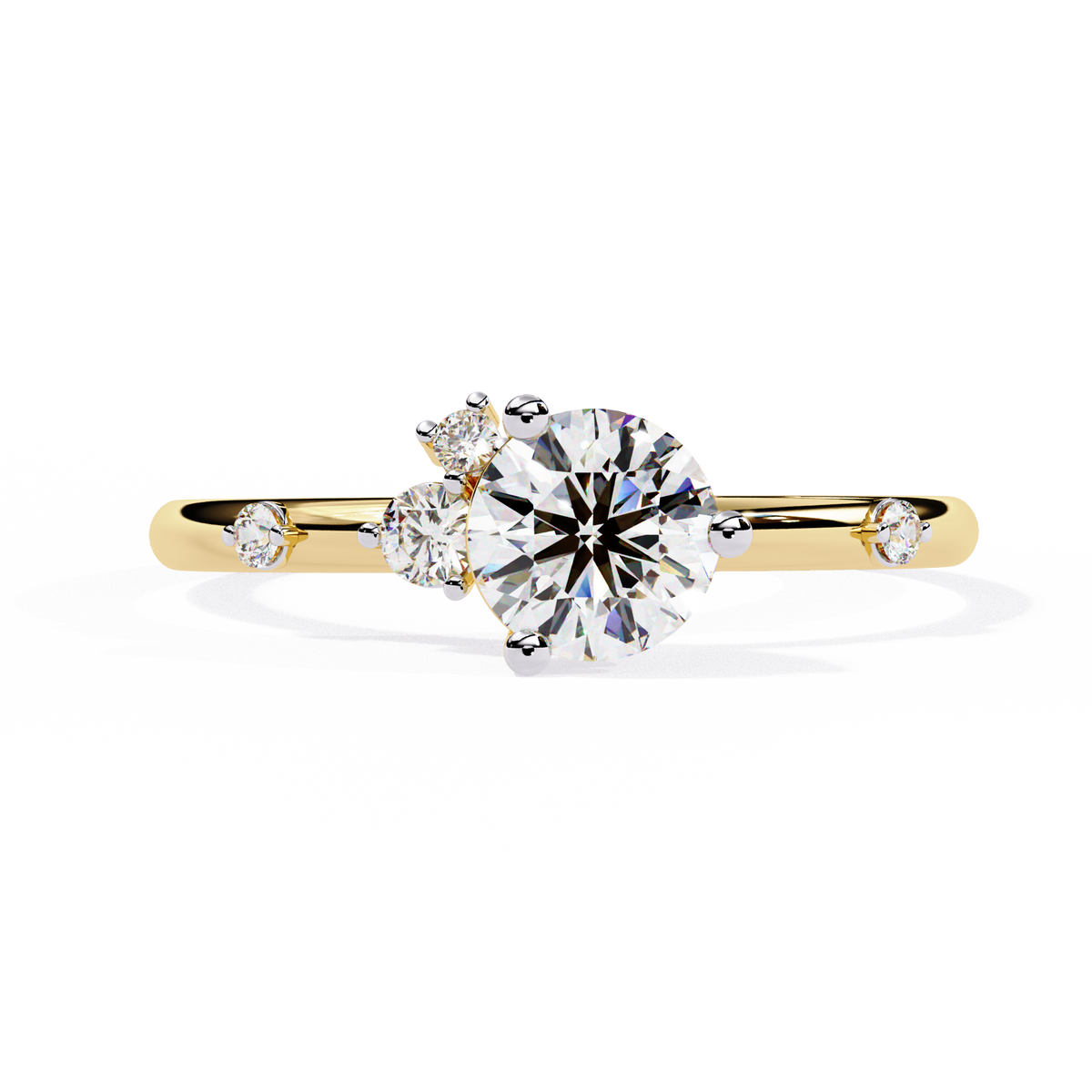 10K Solid White Gold Round Cut Diamond Solitaire Cluster Antique Daily Wear Ring For Her - HIGHCARAT DIAMONDS