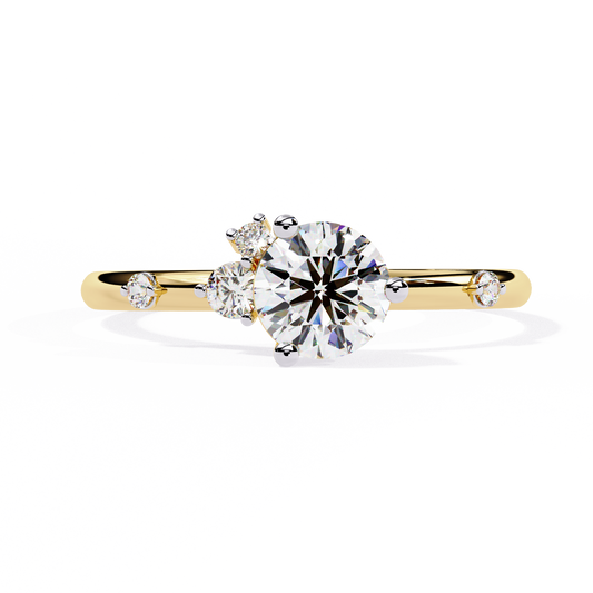 10K Solid White Gold Round Cut Diamond Solitaire Cluster Antique Daily Wear Ring For Her - HIGHCARAT DIAMONDS