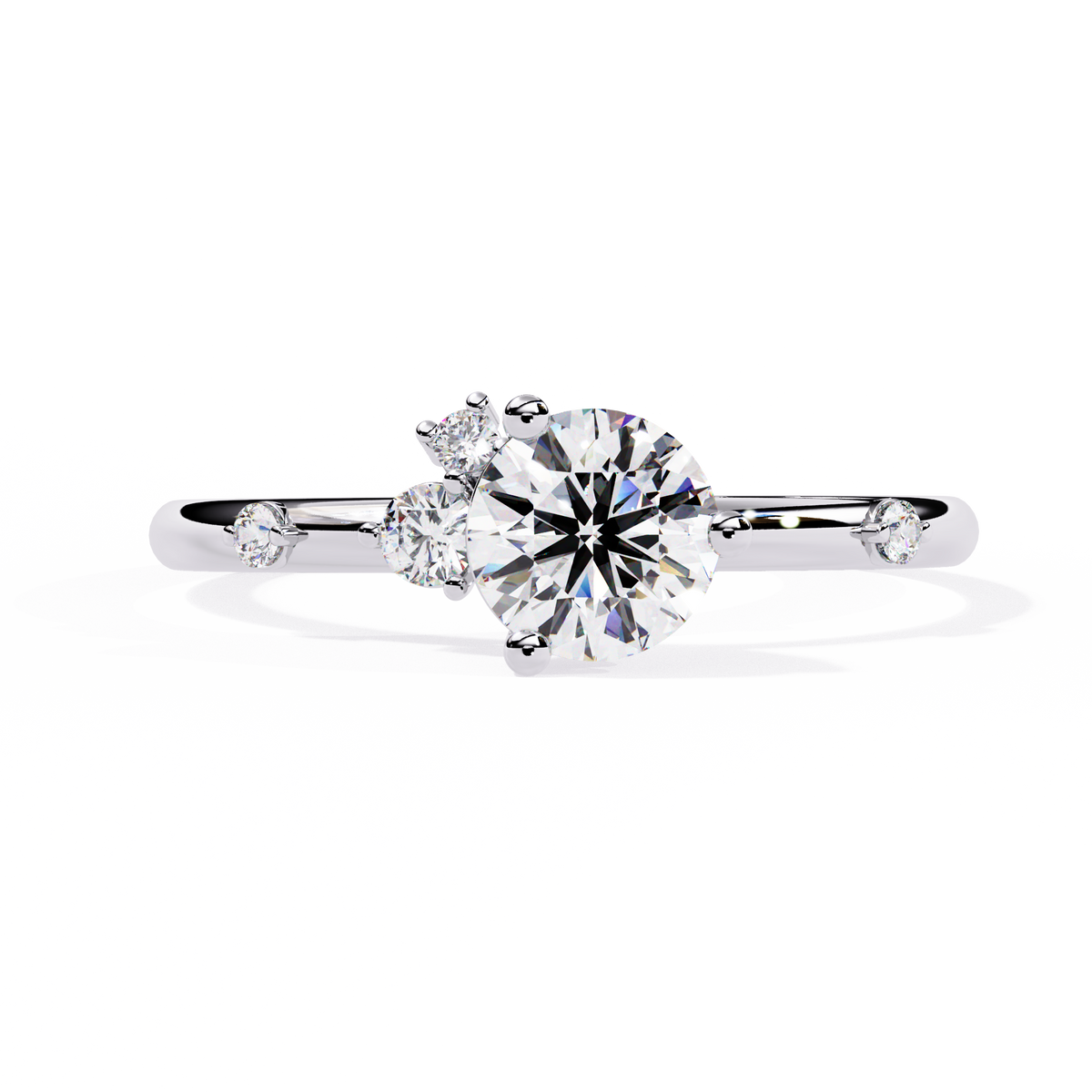 10K Solid White Gold Round Cut Diamond Solitaire Cluster Antique Daily Wear Ring For Her - HIGHCARAT DIAMONDS