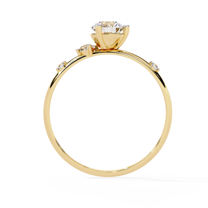 10K Solid White Gold Round Cut Diamond Solitaire Cluster Antique Daily Wear Ring For Her - HIGHCARAT DIAMONDS