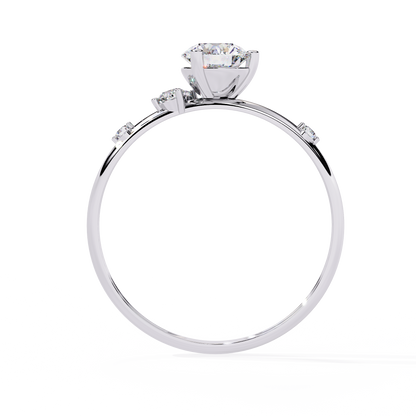 10K Solid White Gold Round Cut Diamond Solitaire Cluster Antique Daily Wear Ring For Her - HIGHCARAT DIAMONDS