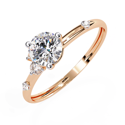10K Solid White Gold Round Cut Diamond Solitaire Cluster Antique Daily Wear Ring For Her - HIGHCARAT DIAMONDS