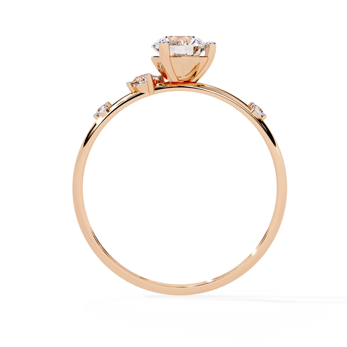 10K Solid White Gold Round Cut Diamond Solitaire Cluster Antique Daily Wear Ring For Her - HIGHCARAT DIAMONDS