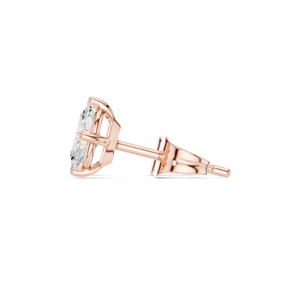 Oval Cut Lab Grown Diamond Solitaire 4 Prong Set Stud Earring