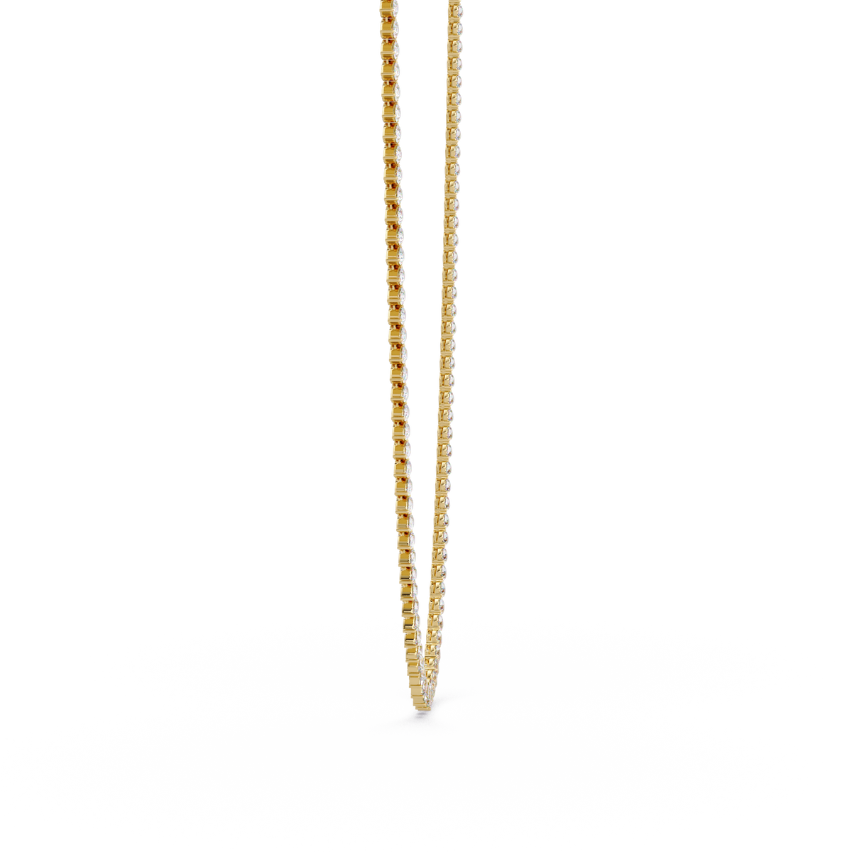10k Solid Rose Gold Lab Grown Pear Shape Tennis Necklace - HIGHCARAT DIAMONDS