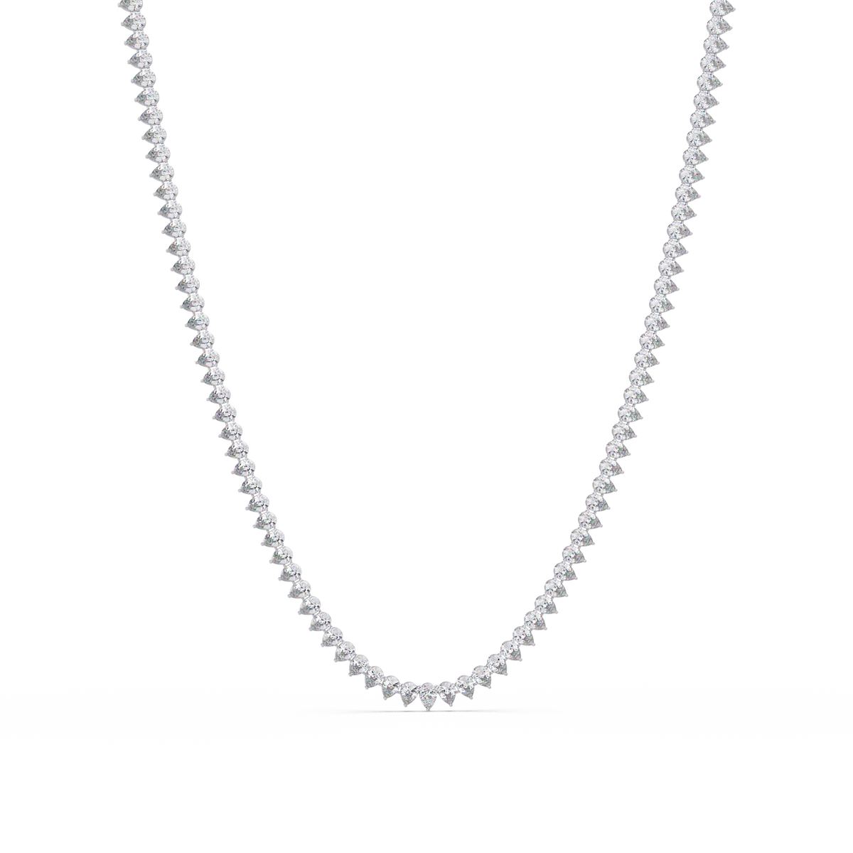 10k Solid Rose Gold Lab Grown Pear Shape Tennis Necklace - HIGHCARAT DIAMONDS