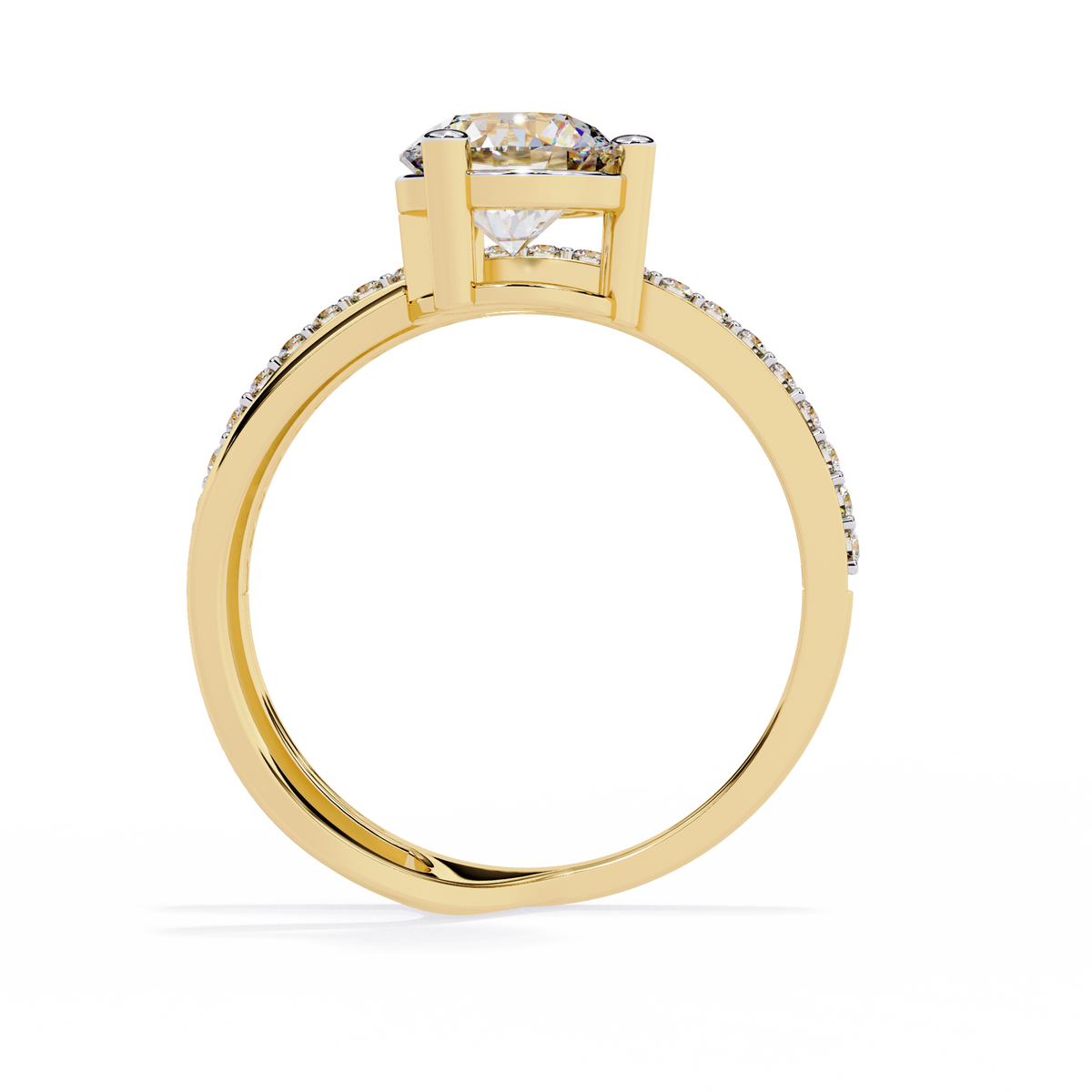 10k Solid White Gold 1.51Ct Round Cut Diamond Dainty Split Minimalist Party Wear Ring For Her - HIGHCARAT DIAMONDS