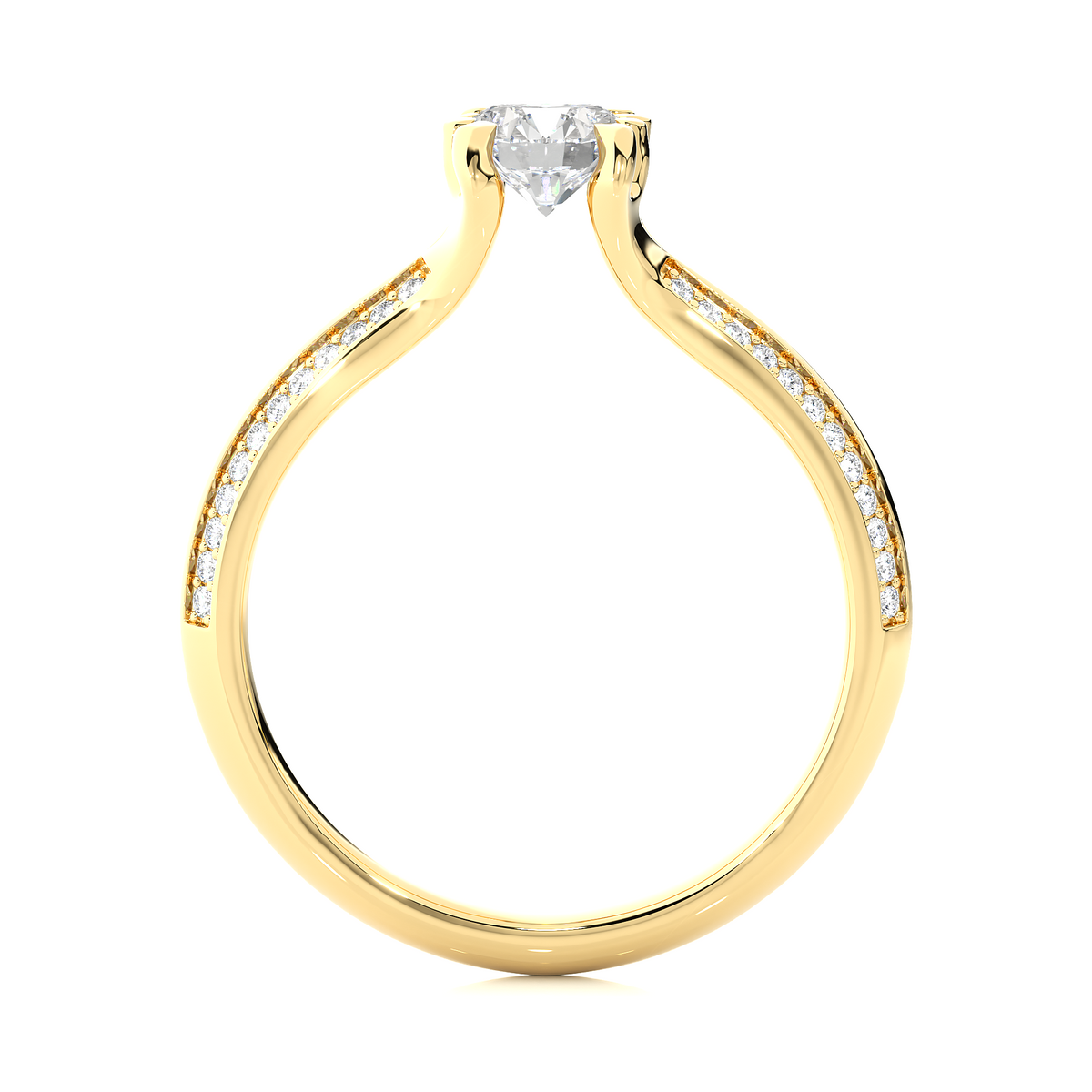 10k Solid White Gold Engagement Ring With Round Cut Lab Grown Diamond Perfect Gift For Her - HIGHCARAT DIAMONDS