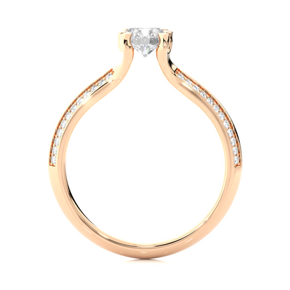 10k Solid White Gold Engagement Ring With Round Cut Lab Grown Diamond Perfect Gift For Her - HIGHCARAT DIAMONDS