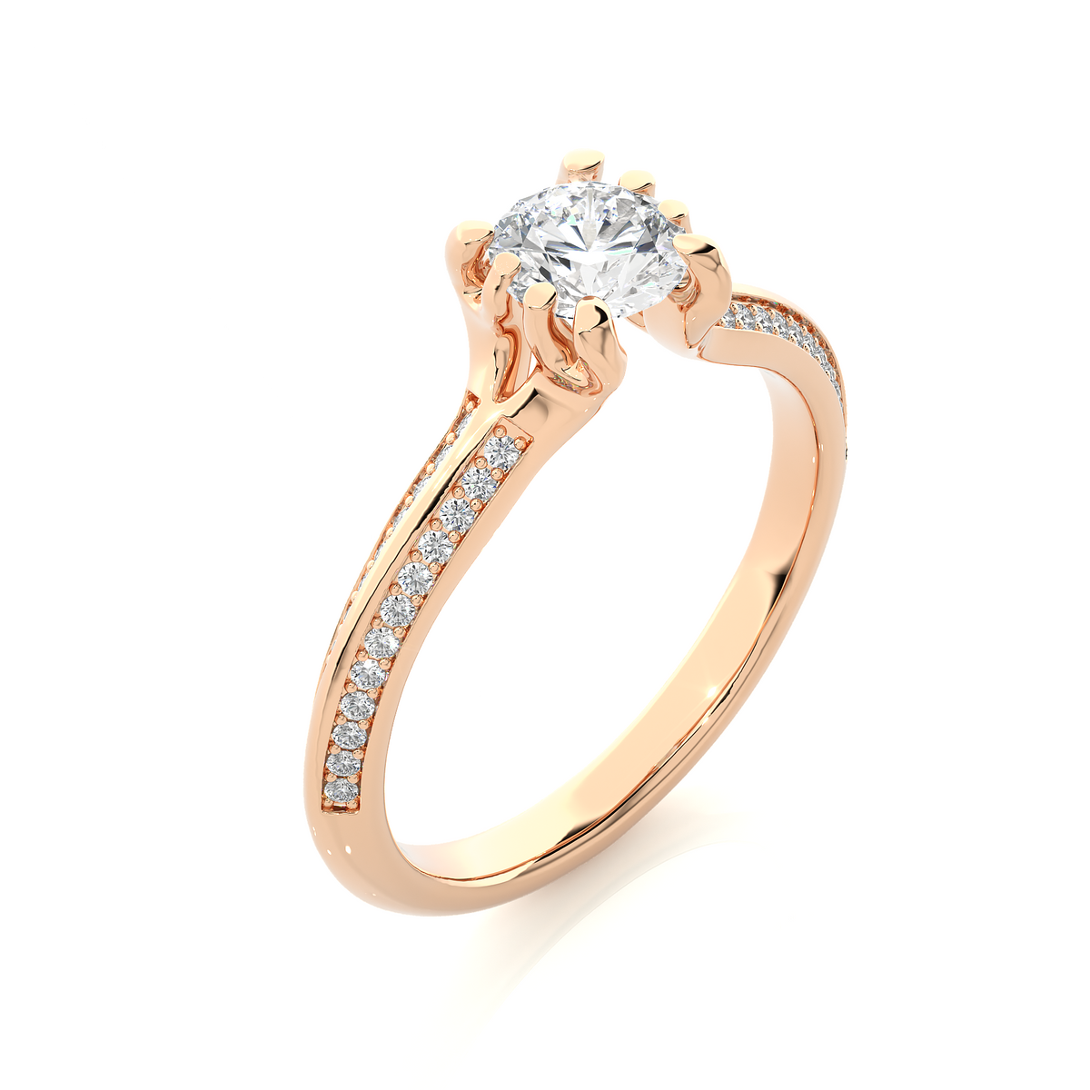 10k Solid White Gold Engagement Ring With Round Cut Lab Grown Diamond Perfect Gift For Her - HIGHCARAT DIAMONDS