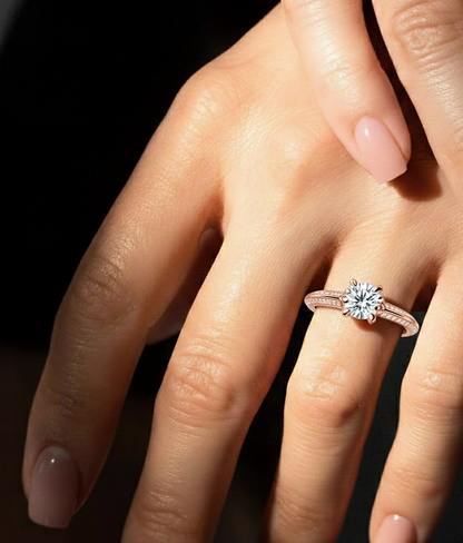 10k Solid White Gold Engagement Ring With Round Cut Lab Grown Diamond Perfect Gift For Her - HIGHCARAT DIAMONDS #wearthelook