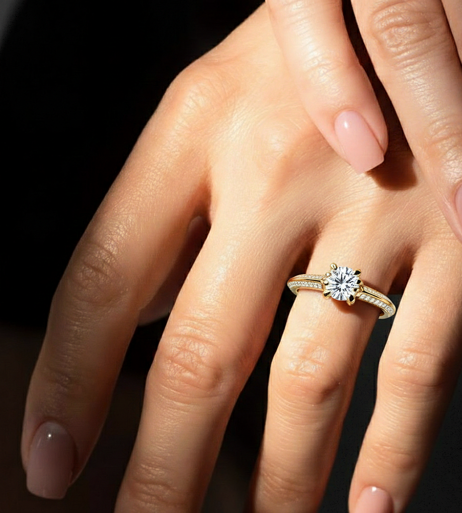 10k Solid White Gold Engagement Ring With Round Cut Lab Grown Diamond Perfect Gift For Her - HIGHCARAT DIAMONDS #wearthelook