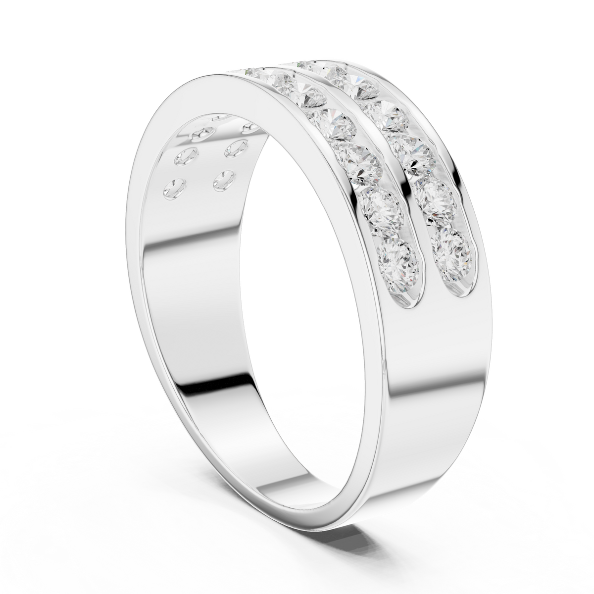 10k Solid White Gold Natural & Lab Grown Round Shapes Diamond Esthetical Men's Diamond Ring - HIGHCARAT DIAMONDS