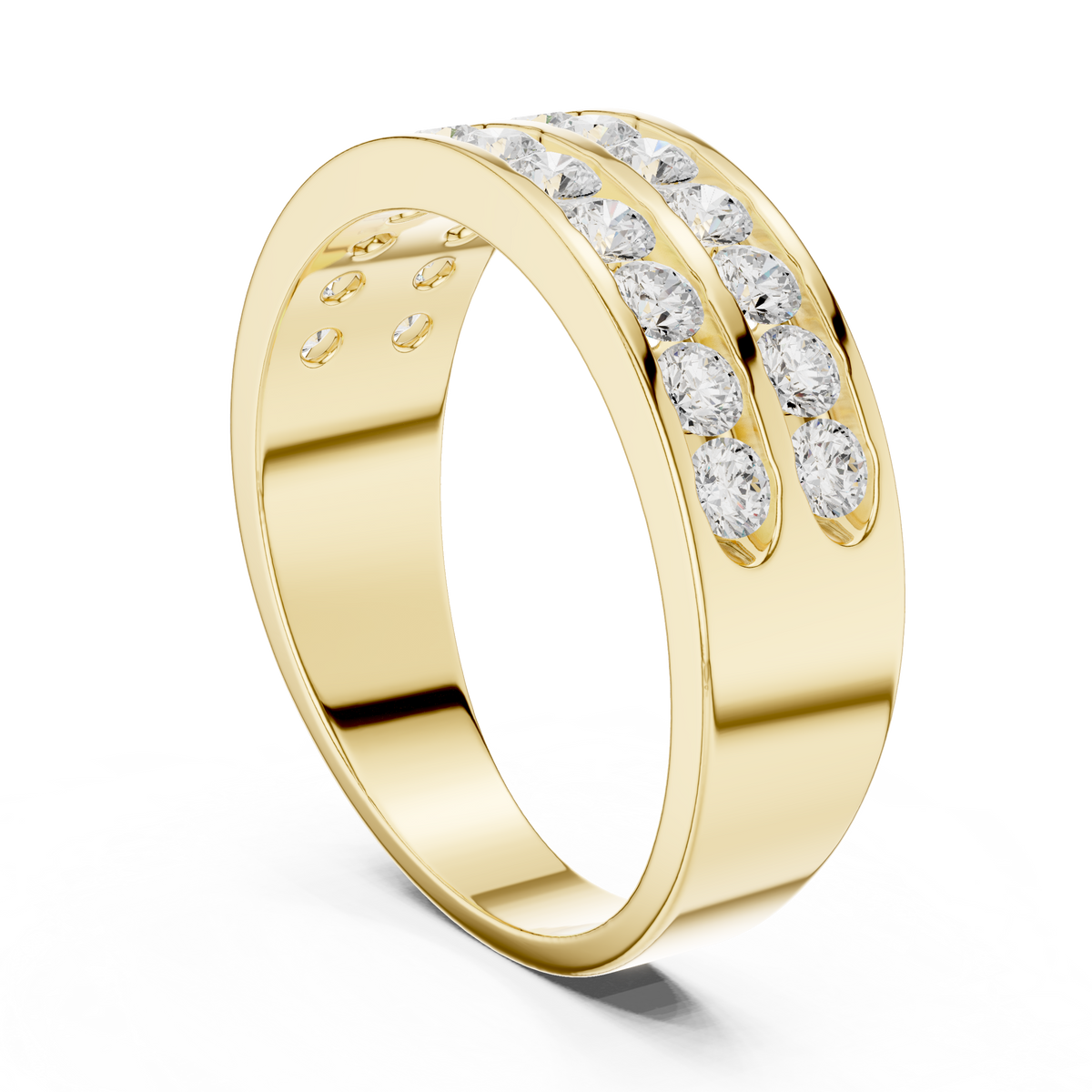 10k Solid White Gold Natural & Lab Grown Round Shapes Diamond Esthetical Men's Diamond Ring - HIGHCARAT DIAMONDS