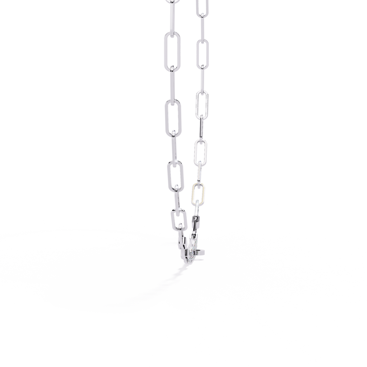 10k Solid White Gold  Round Cut Lab Grown And Natural  Unique Cluster Art Deco Daily Wear Chain Necklace - HIGHCARAT DIAMONDS