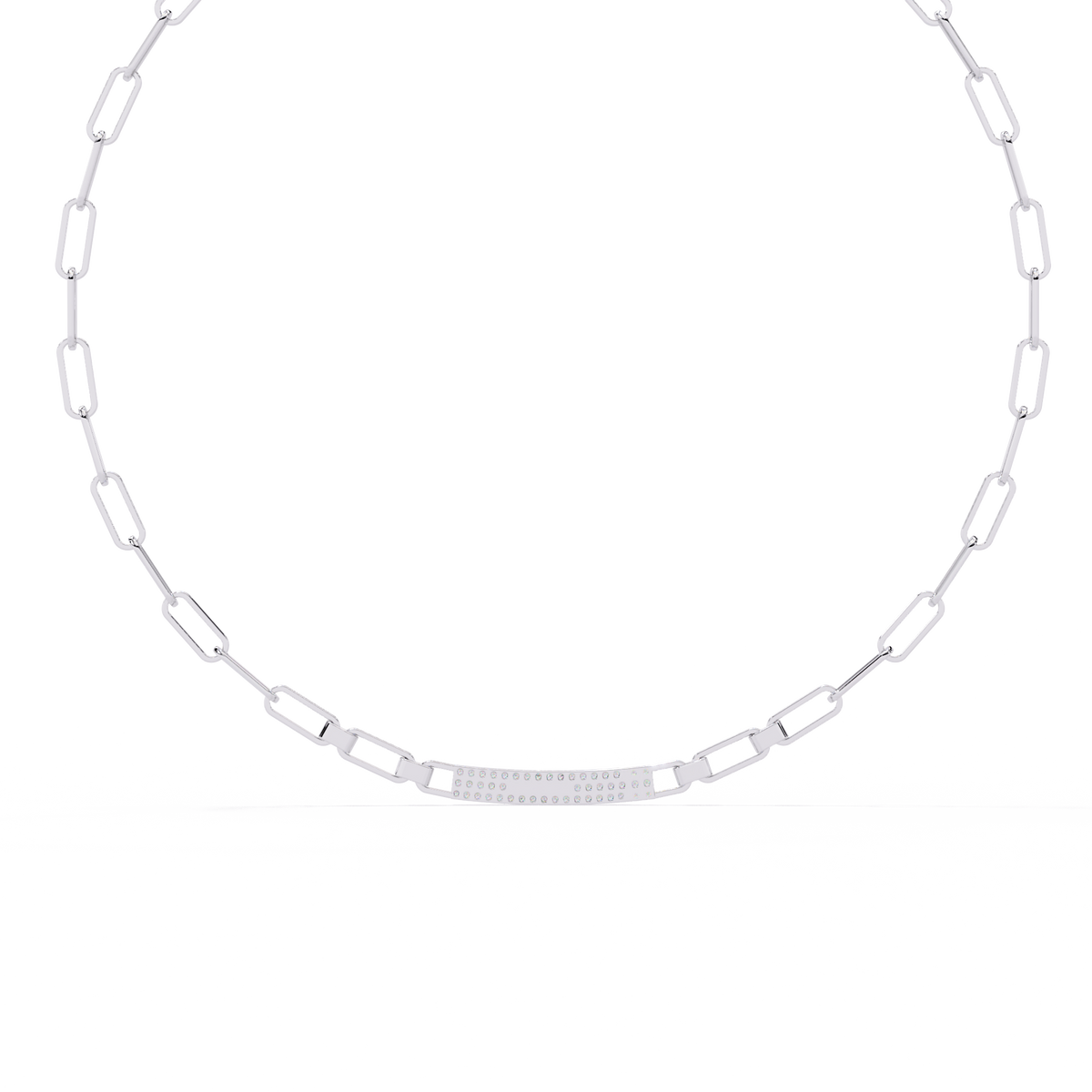 10k Solid White Gold  Round Cut Lab Grown And Natural  Unique Cluster Art Deco Daily Wear Chain Necklace - HIGHCARAT DIAMONDS