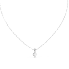 10K White Gold One Carat Solitaire Diamond Pendant Angled Perspective