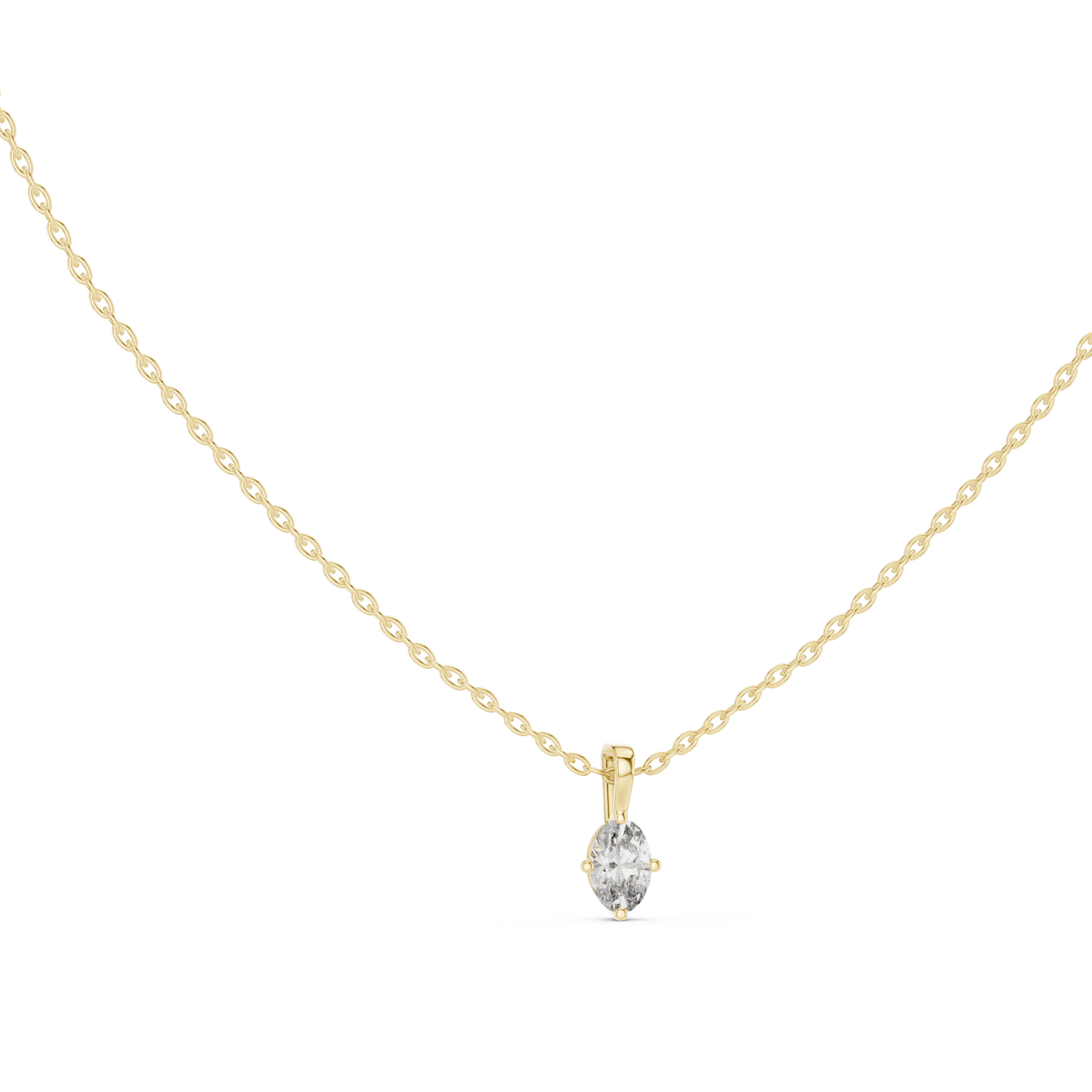 0.50 Oval Cut Stunning Labgrown Diamond Solitaire Pendant For Her In 14K solid Gold - HIGHCARAT DIAMONDS