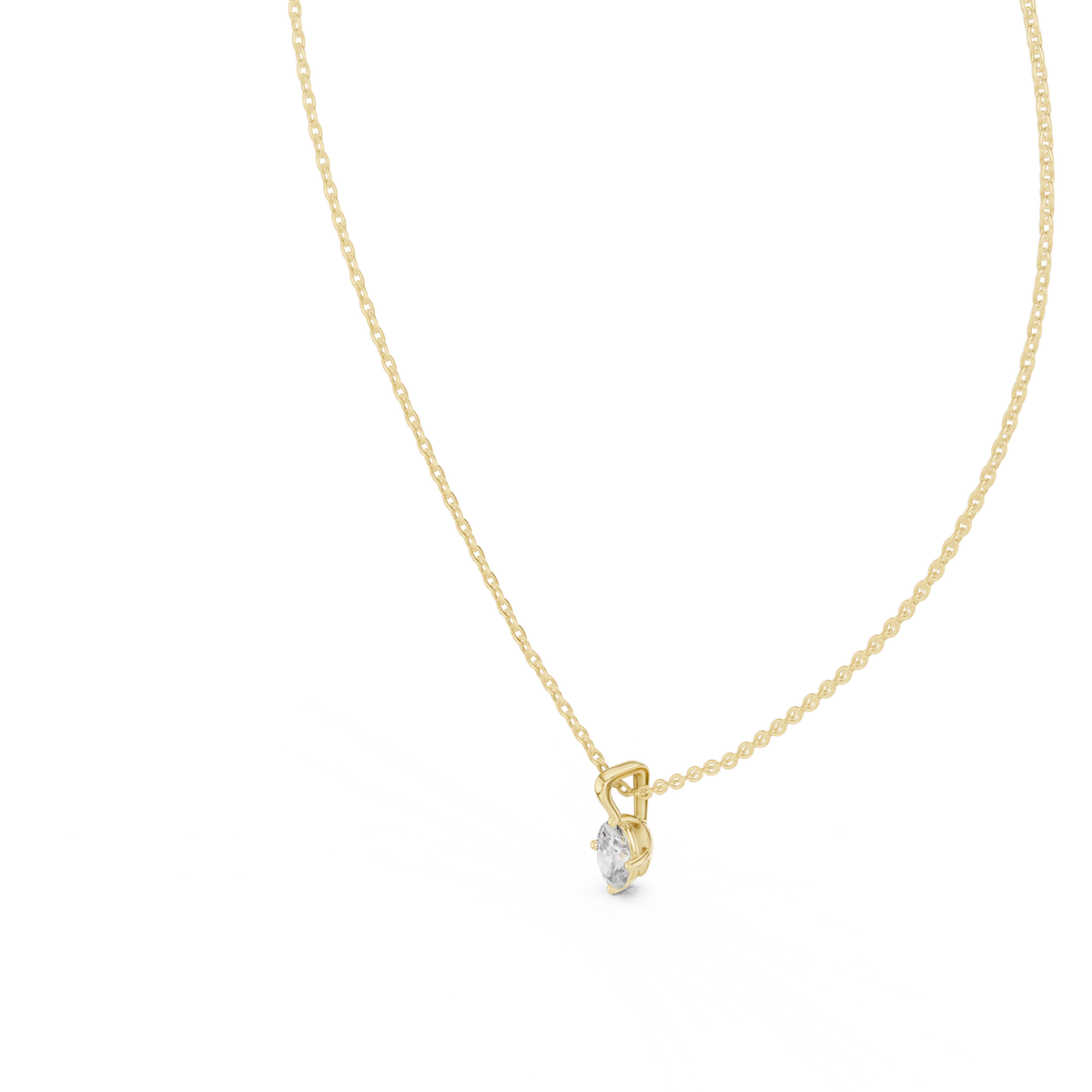 0.50 Oval Cut Stunning Labgrown Diamond Solitaire Pendant For Her In 14K solid Gold - HIGHCARAT DIAMONDS