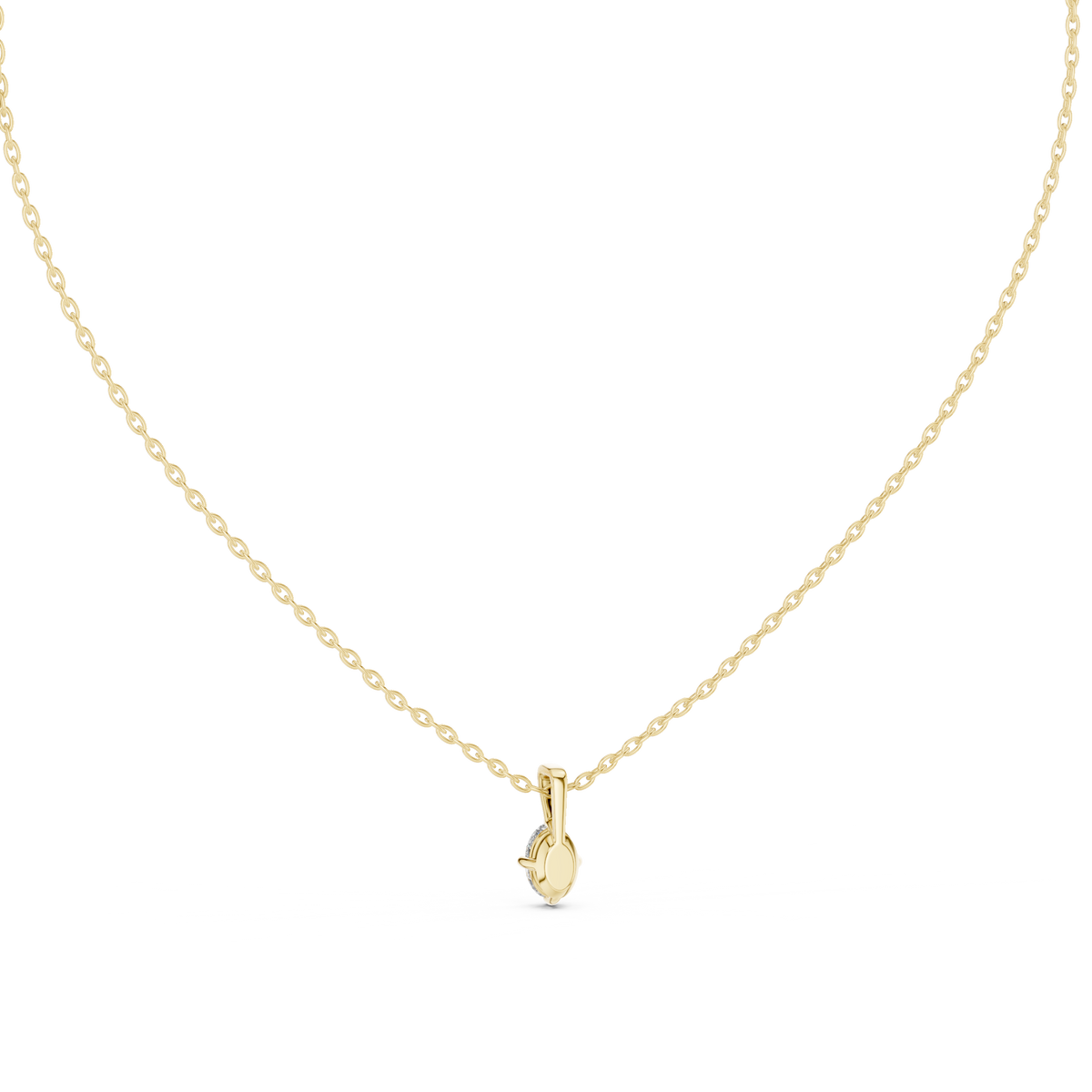 0.50 Oval Cut Stunning Labgrown Diamond Solitaire Pendant For Her In 14K solid Gold - HIGHCARAT DIAMONDS