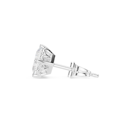 Princess Cut Lab Grown Diamond Prong Set Stud Earring