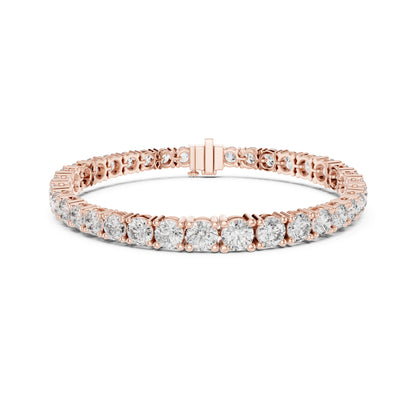 White Colorless 12.10Ct Round Cut Diamond Vintage Minimalist Stacking Handmade Tennis Party Wear Bracelet For Women's - HIGHCARAT DIAMONDS