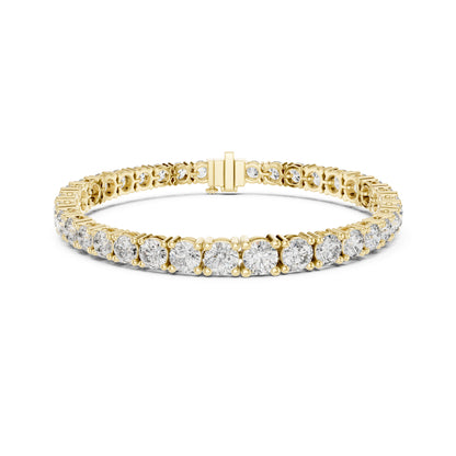 White Colorless 12.10Ct Round Cut Diamond Vintage Minimalist Stacking Handmade Tennis Party Wear Bracelet For Women's - HIGHCARAT DIAMONDS