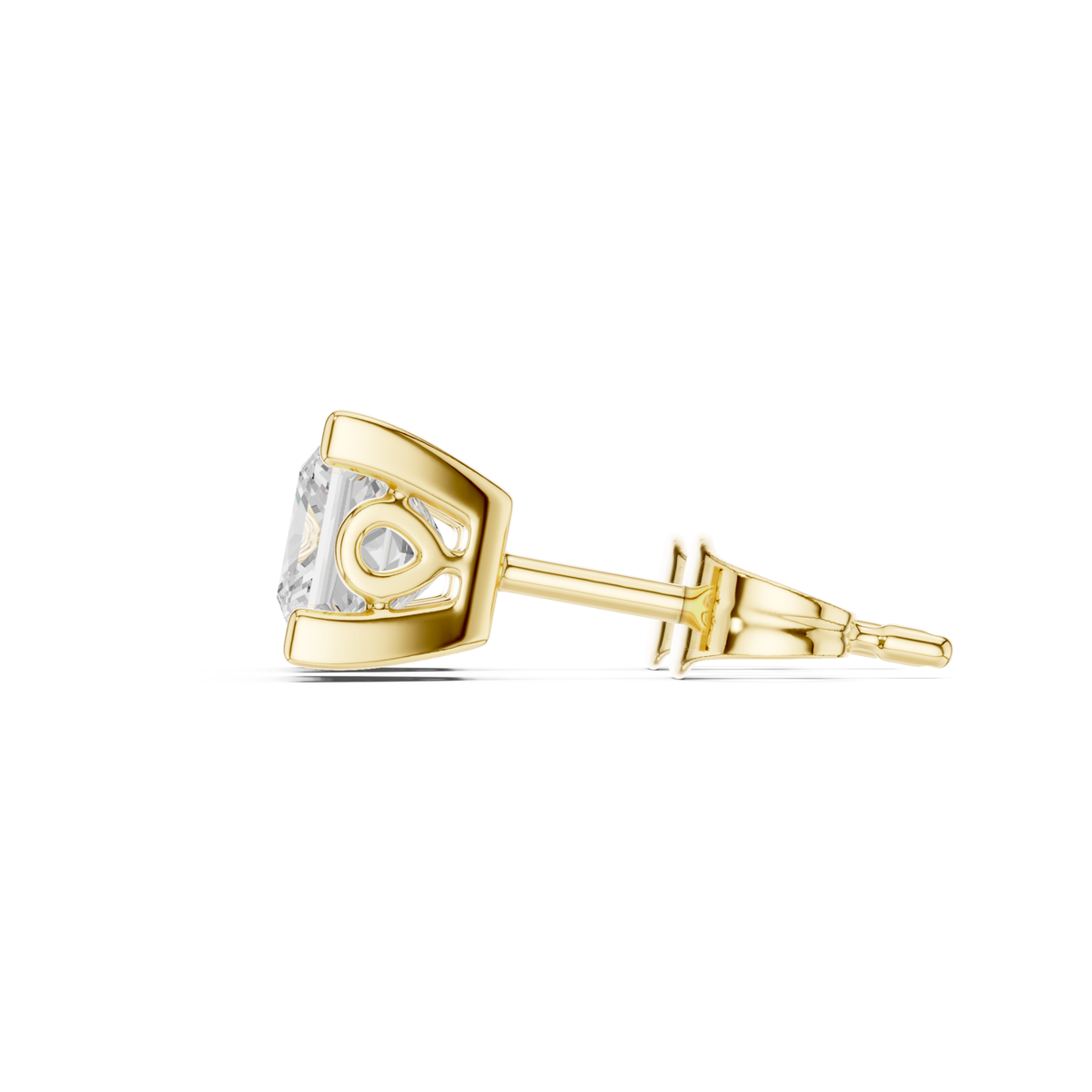 Princess Cut Lab Grown Diamond Solitaire Stud Earring