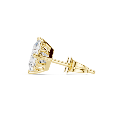 Princess Lab Grown Solitaire Prong Set Diamond Stud Earring