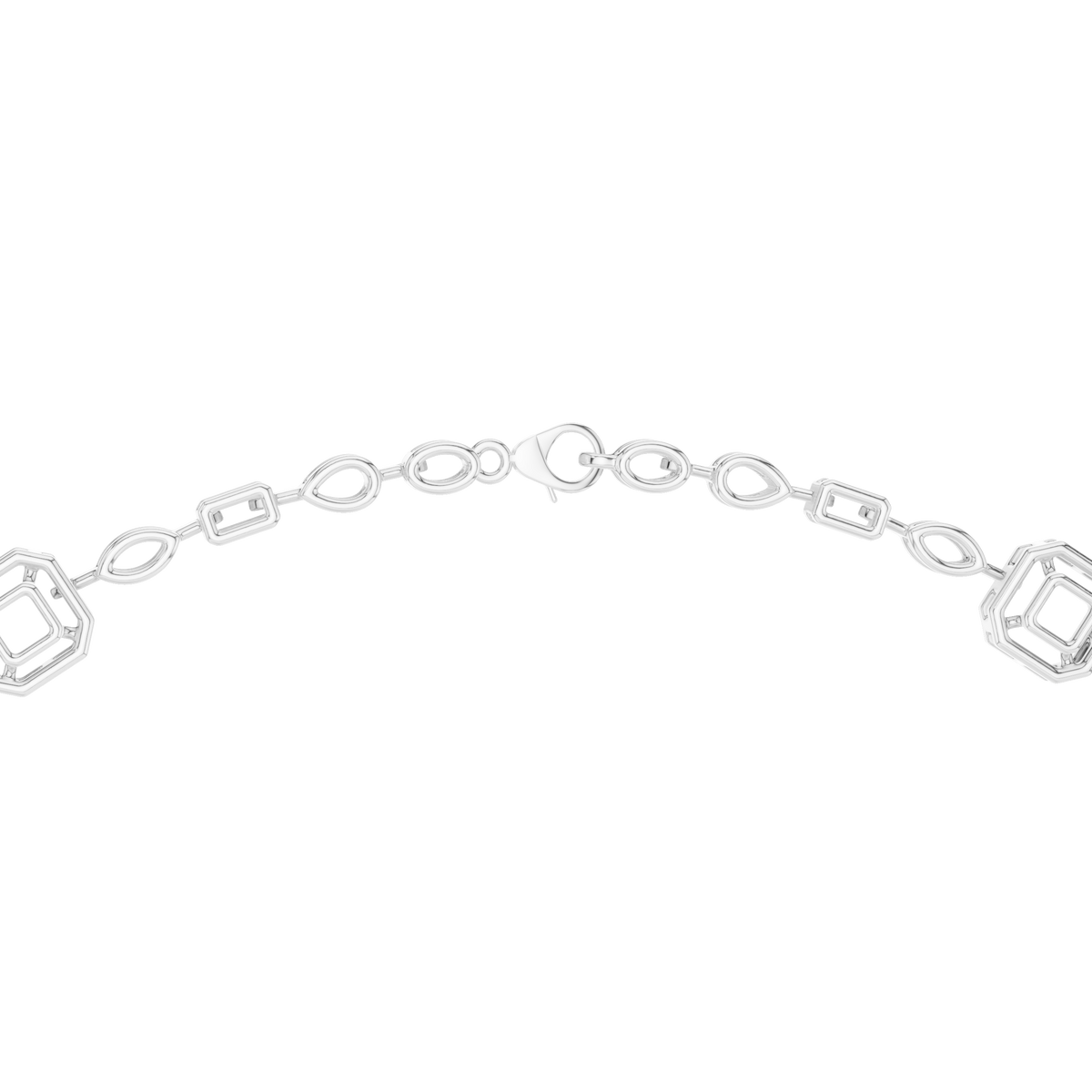 10k Solid Gold White Gold All Shapes Lab Grown Diamond Daily Wear Diamond Necklace For You - HIGHCARAT DIAMONDS