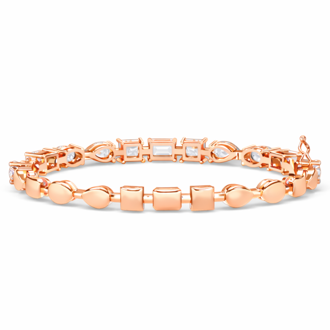13.84Ct Multi Shape Diamond Minimalist  Antique Vintage Inspired Handcrafted Stunning Tennis Bracelet For Her - HIGHCARAT DIAMONDS
